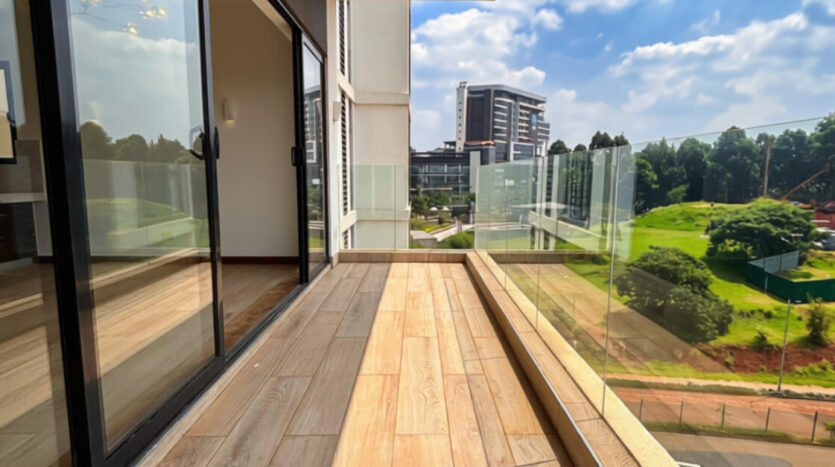 Modern apartment balcony showcasing premium lifestyle and living in Ruaka Nairobi near Two Rivers Mall.
