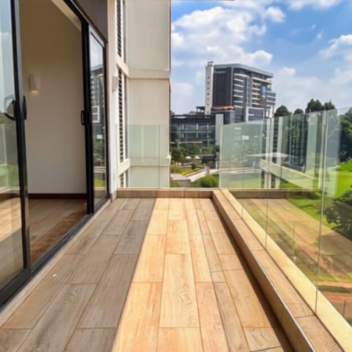 Modern apartment balcony showcasing premium lifestyle and living in Ruaka Nairobi near Two Rivers Mall.